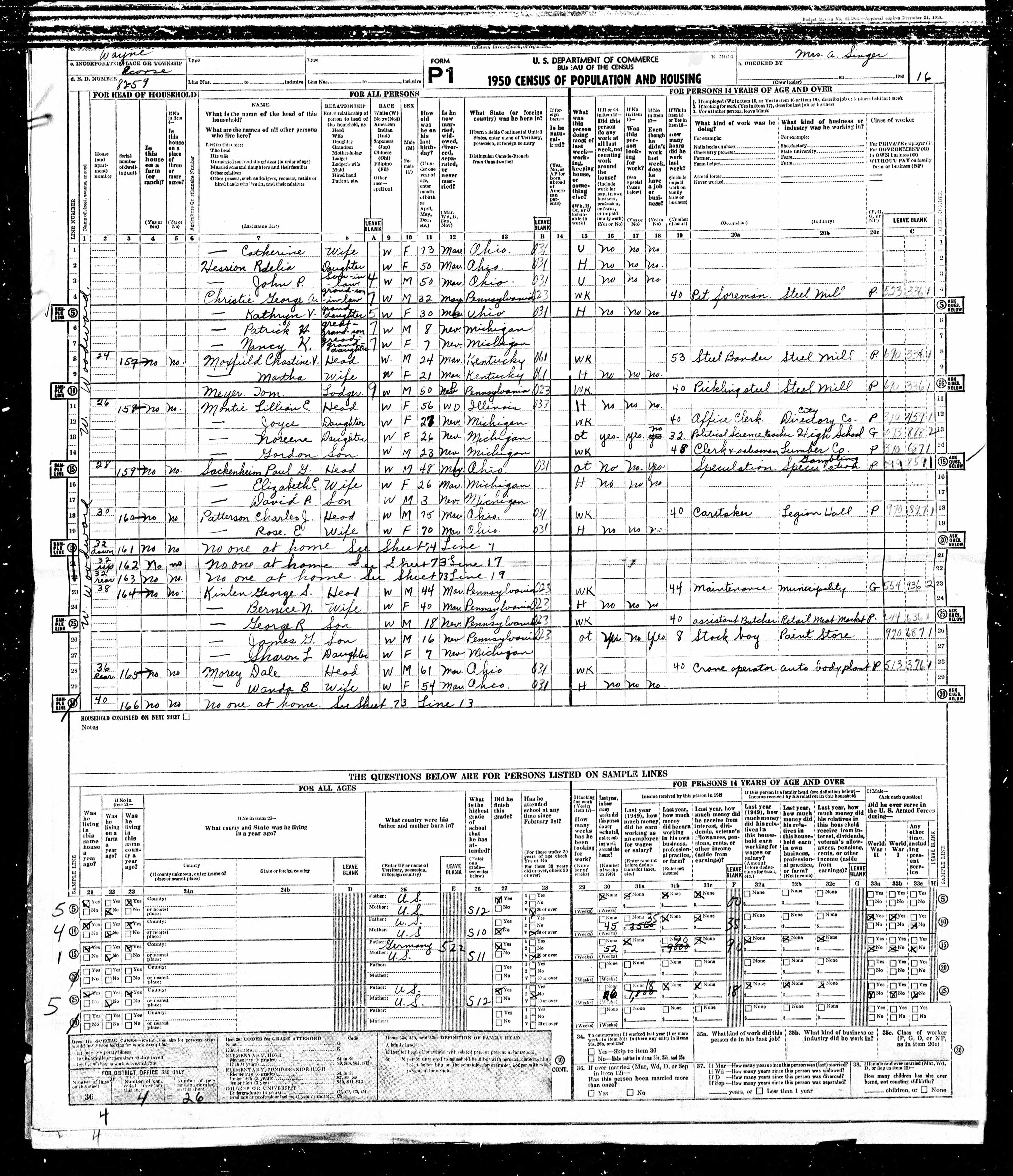 Omia Miller 1940 Census